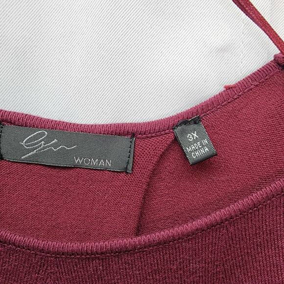 NWT Cyrus Sweater Woman Plus 3X Burgundy Pullover Stretchy Flowy Office Church - Picture 9 of 12